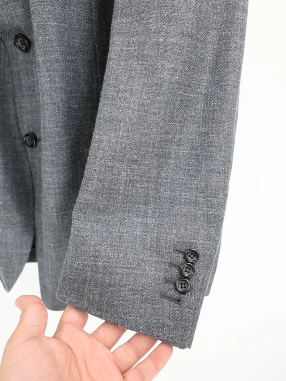 Canali Kei Sport coat mens 52R Slim Wool Silk Linen Unstructured gray half lined